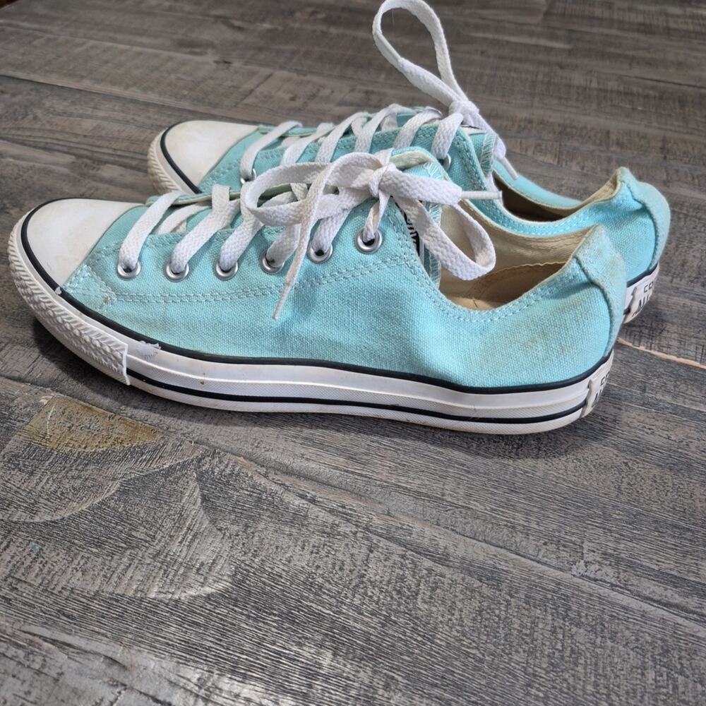 Converse All Star Low Top Sneakers Unisex Mens 8 Womens 10 Light Blue Shoes - Picture 6 of 16